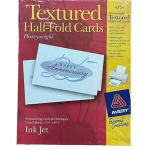 NIP 50 Ink-Jet Half Fold Printing Cards by Avery Textured Heavyweight # 6378